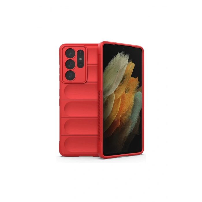 Samsung Galaxy S21 Ultra Kılıf Optimum Silikon - Kırmızı