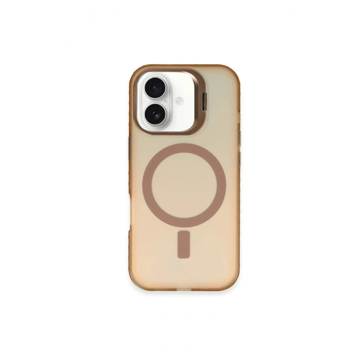 İphone 16 Plus Kılıf Primera Magsafe Standlı Kapak - Gold