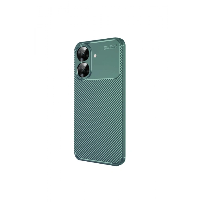 Realme Note 60 Kılıf Auto Focus Karbon Kapak - Koyu Yeşil