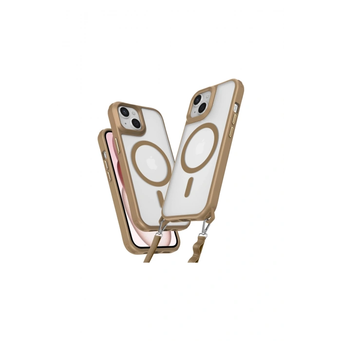 İphone 15 Kılıf Enka Magsafe Silikon Kılıf - Desert