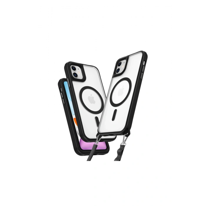 İphone 12 Kılıf Enka Magsafe Silikon Kılıf - Siyah