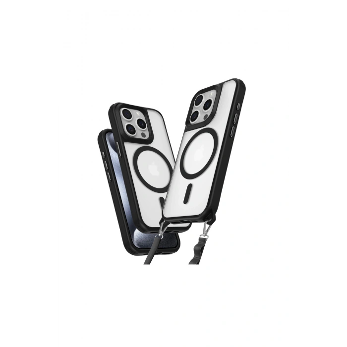 İphone 14 Pro Max Kılıf Enka Magsafe Silikon Kılıf - Siyah