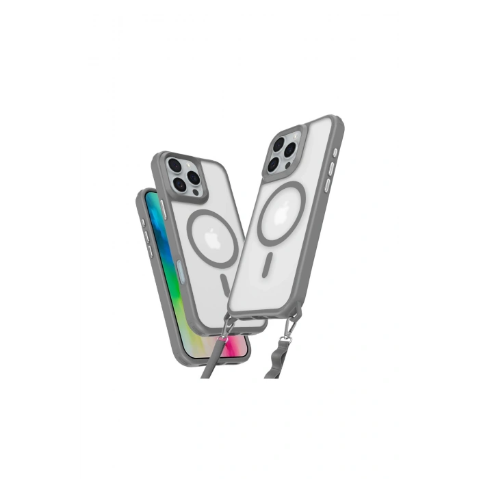 İphone 16 Pro Max Kılıf Enka Magsafe Silikon Kılıf - Titan Gri