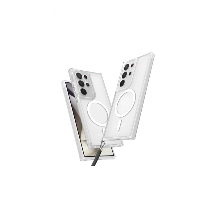 Samsung Galaxy S24 Ultra Kılıf Enka Magsafe Silikon Kılıf - Şeffaf