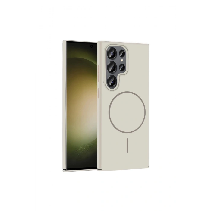 Joko Samsung Galaxy S23 Ultra Broş Magsafe Kapak - Krem