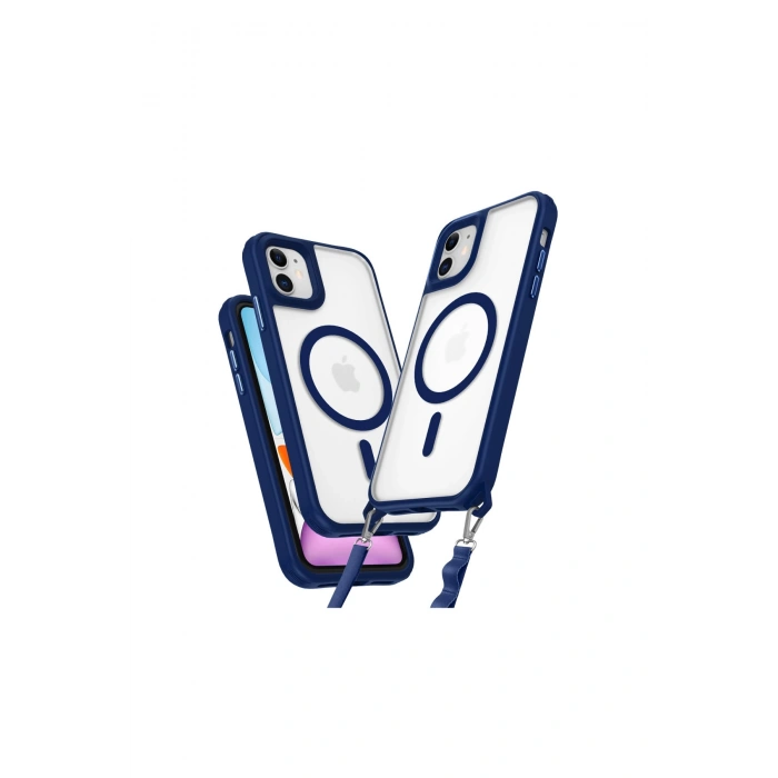 İphone 12 Kılıf Enka Magsafe Silikon Kılıf - Lacivert