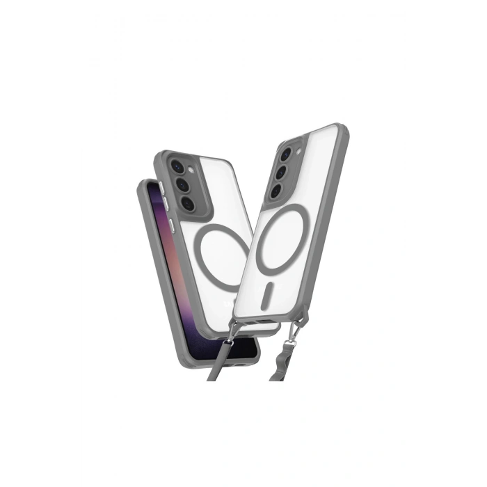Samsung Galaxy S23 Kılıf Enka Magsafe Silikon Kılıf - Titan Gri