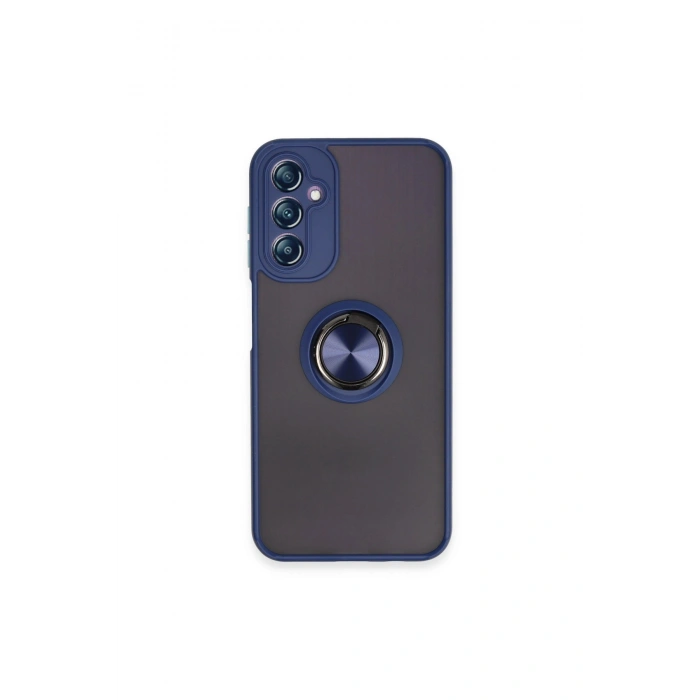 Samsung Galaxy A14 4g Kılıf Montreal Yüzüklü Silikon Kapak - Lacivert