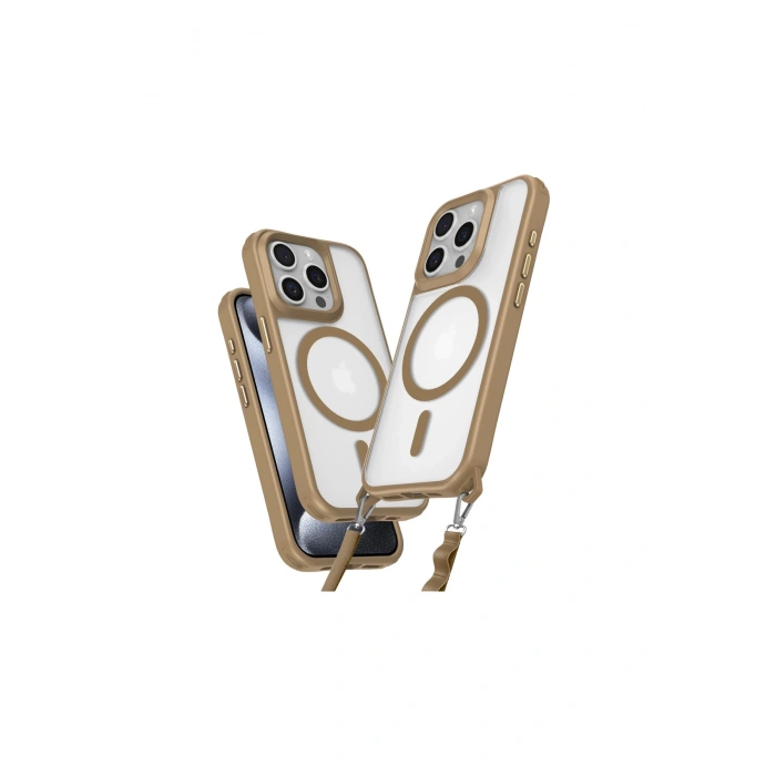 İphone 14 Pro Max Kılıf Enka Magsafe Silikon Kılıf - Desert