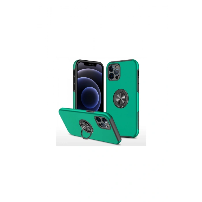 İphone 12 Pro Kılıf Elit Yüzüklü Kapak - Yeşil