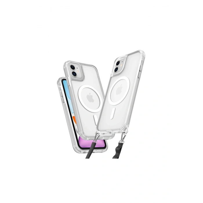 İphone 12 Kılıf Enka Magsafe Silikon Kılıf - Şeffaf