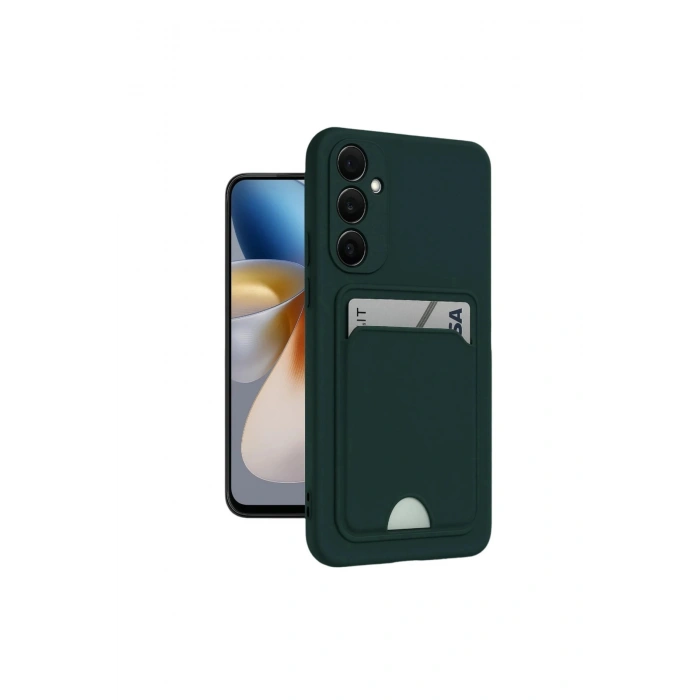 Samsung Galaxy A16 5g Kılıf Kelvin Kartvizitli Silikon - Koyu Yeşil