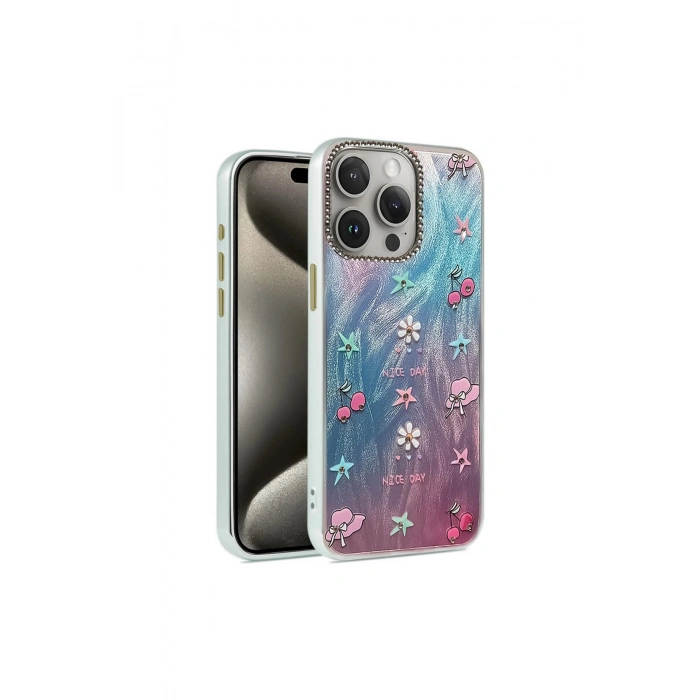 İphone 15 Pro Max Kılıf Blade Aynalı Desenli Kapak - Desen 4