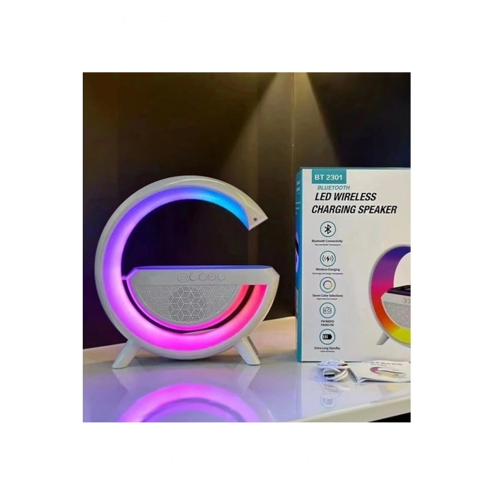 Akıllı Masa Lambası Hoparlör Led Işık & Kablosuz Şarj Alk2289