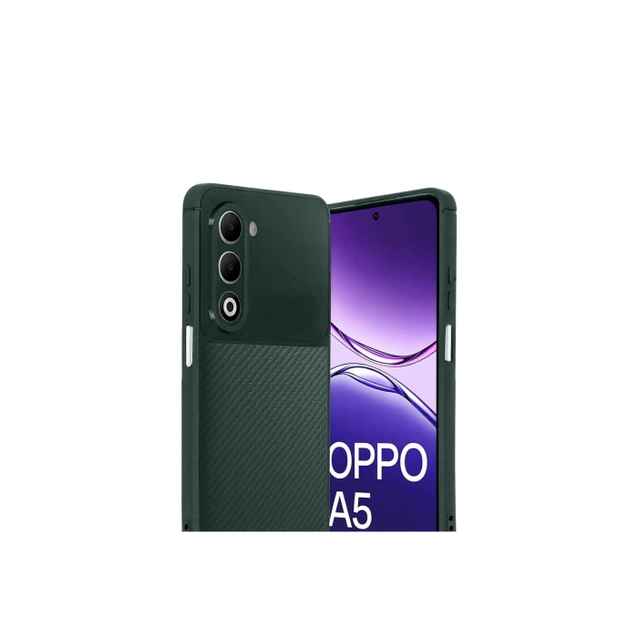 Oppo A5 4g Auto Focus Karbon Kapak - Koyu Yeşil