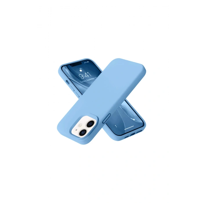 İphone 12 Kılıf Nano İçi Kadife Silikon - Mavi