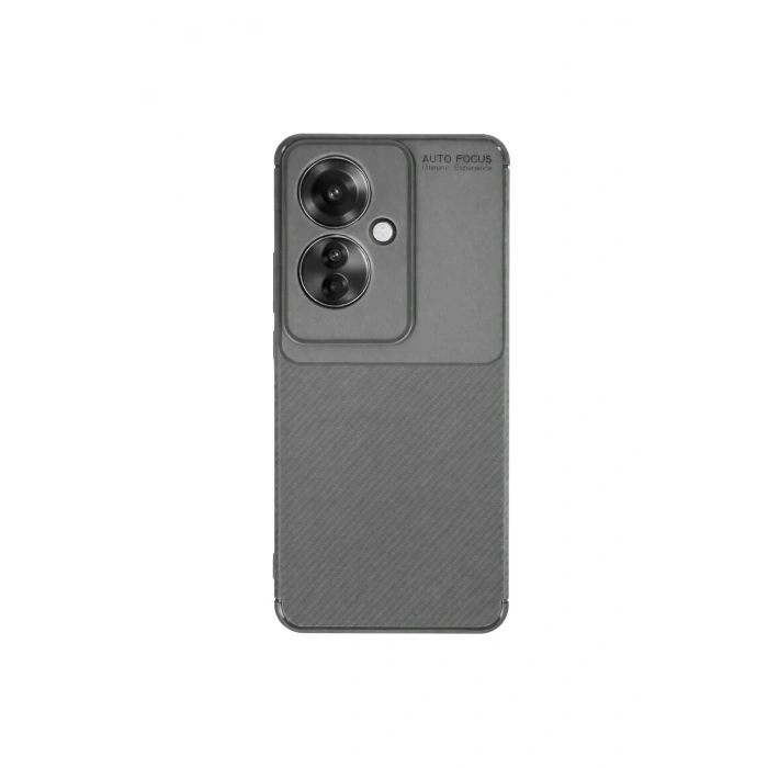 Oppo Reno 11f Kılıf Auto Focus Karbon Kapak - Gri