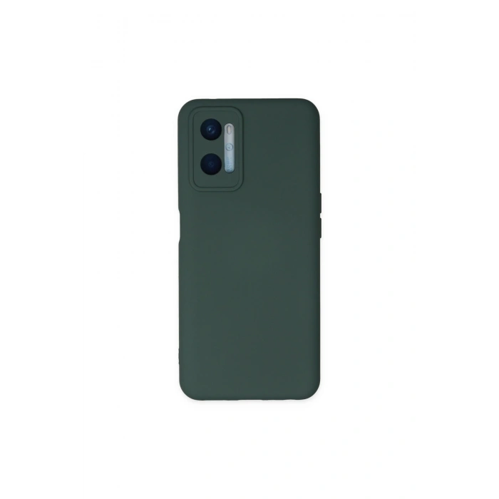 Oppo A96 Kılıf Nano İçi Kadife Silikon - Koyu Yeşil
