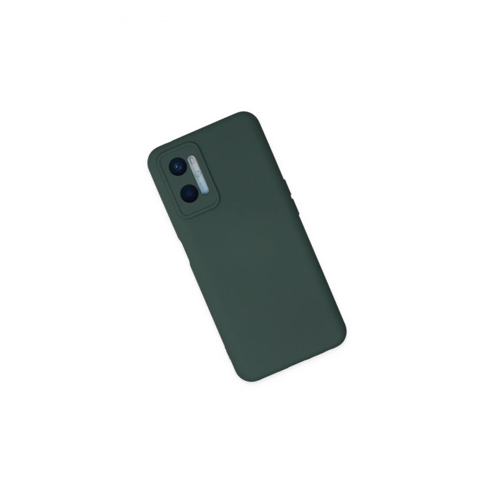 Oppo A96 Kılıf Nano İçi Kadife Silikon - Koyu Yeşil