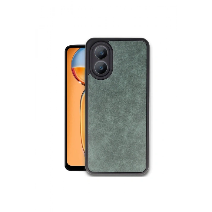 Oppo A38 Kılıf Aras Deri Kapak - Koyu Yeşil