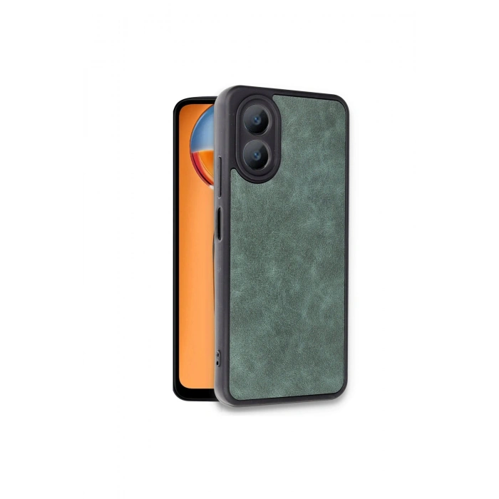 Oppo A38 Kılıf Aras Deri Kapak - Koyu Yeşil