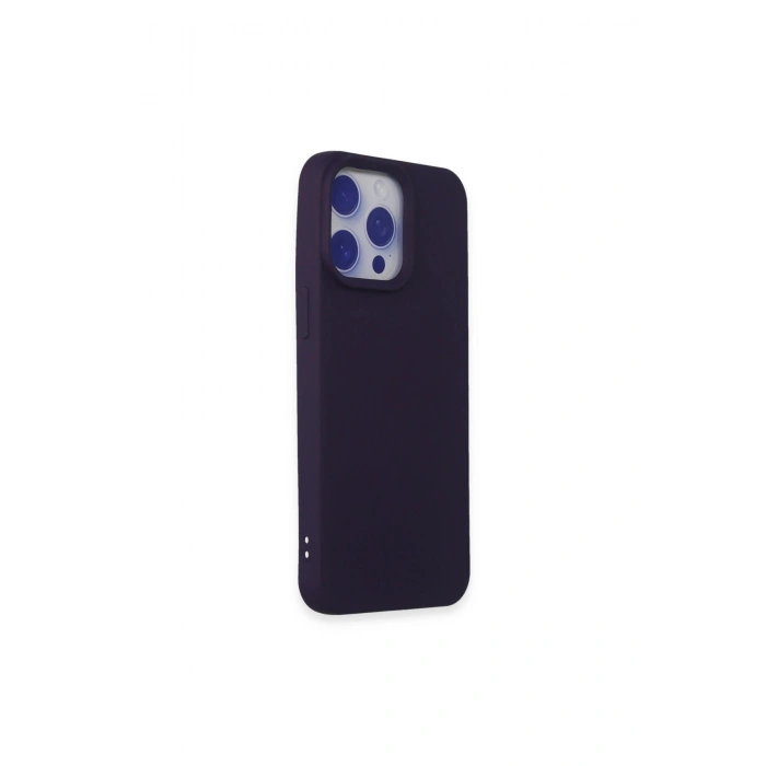 İphone 15 Pro Max Kılıf Nano İçi Kadife Silikon - Mor