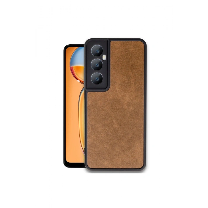 Realme C65 Kılıf Aras Deri Kapak - Taba