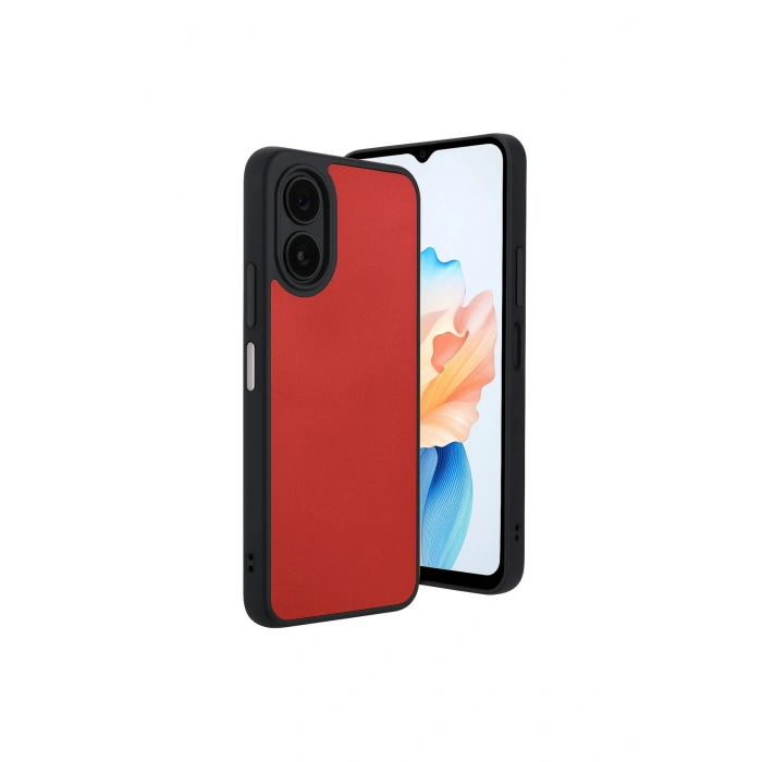 Oppo A38 Kılıf Aras Deri Kapak - Kırmızı