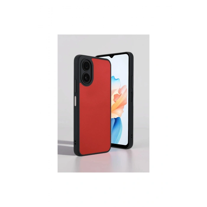 Oppo A38 Kılıf Aras Deri Kapak - Kırmızı