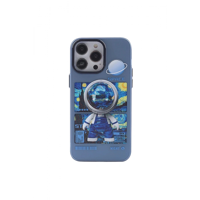 İphone 14 Pro Kılıf Prada Desenli Kapak - Prada Mavi - 1