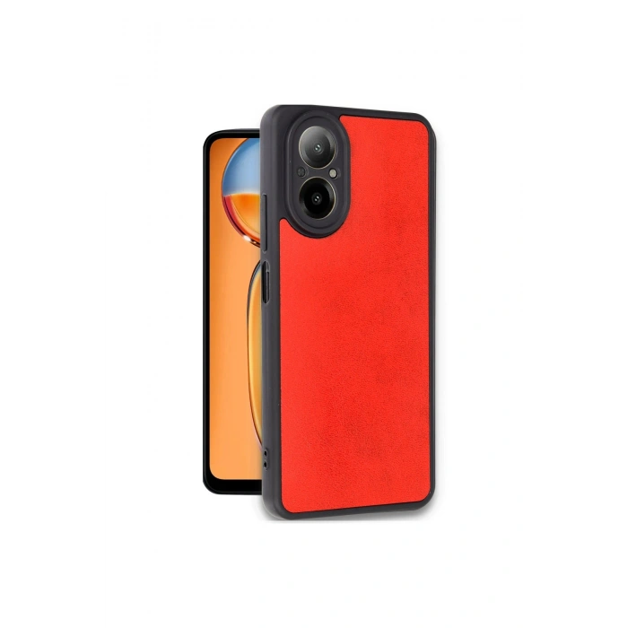 Realme 12 Lite Kılıf Aras Deri Kapak - Kırmızı