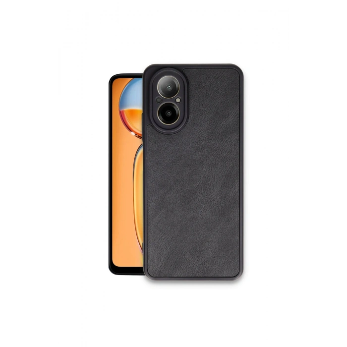 Realme 12 Lite Kılıf Aras Deri Kapak - Siyah