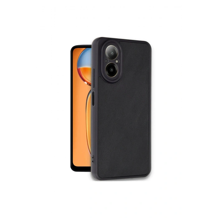 Realme 12 Lite Kılıf Aras Deri Kapak - Siyah