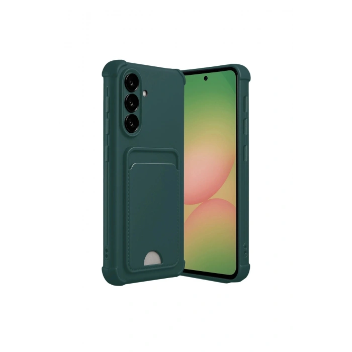 Samsung Galaxy A17 5g Kelvin Kartvizitli Silikon - Koyu Yeşil