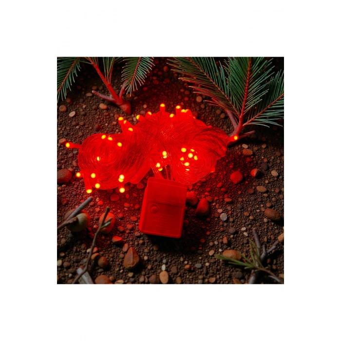 10m 100 Led Damla Uçlu Kırmızı Işık Şeffaf Kablo Mz-17-5