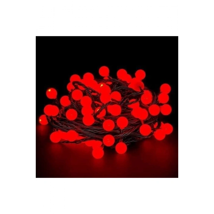 5m 28 Led Kırmızı Işık Siyah Kablo Fişli Eklemeli Mz-18-18