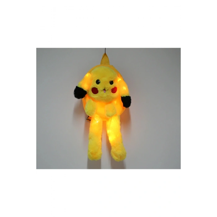 Peluş Işıklı Pikachu Sırt Çantası Alk3009