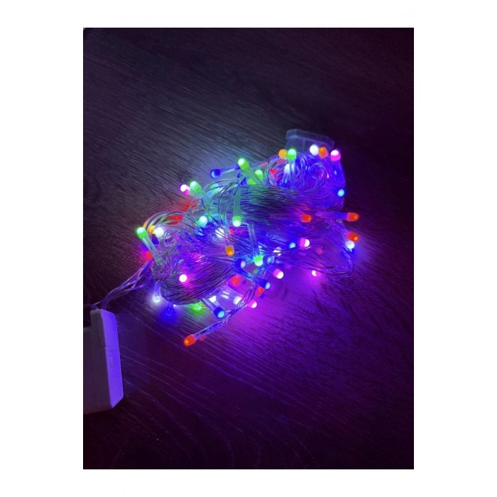 10m 100 Led Damla Uçlu Rgb Işık Şeffaf Kablo Mz-17-10