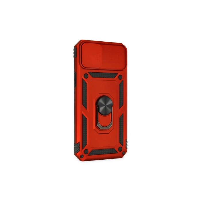 İphone 14 Plus Kılıf Pars Lens Yüzüklü Silikon - Kırmızı