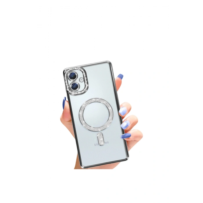 Samsung Galaxy A06 Joke Simli Magneticsafe Kılıf - Siyah