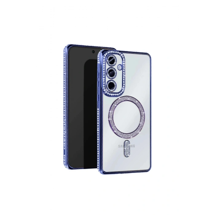 Samsung Galaxy A26 Joke Simli Magneticsafe Kılıf - Mavi