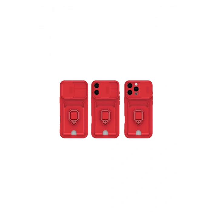 İphone 16 Pro Kılıf Zuma Kartvizitli Yüzüklü Silikon - Pembe