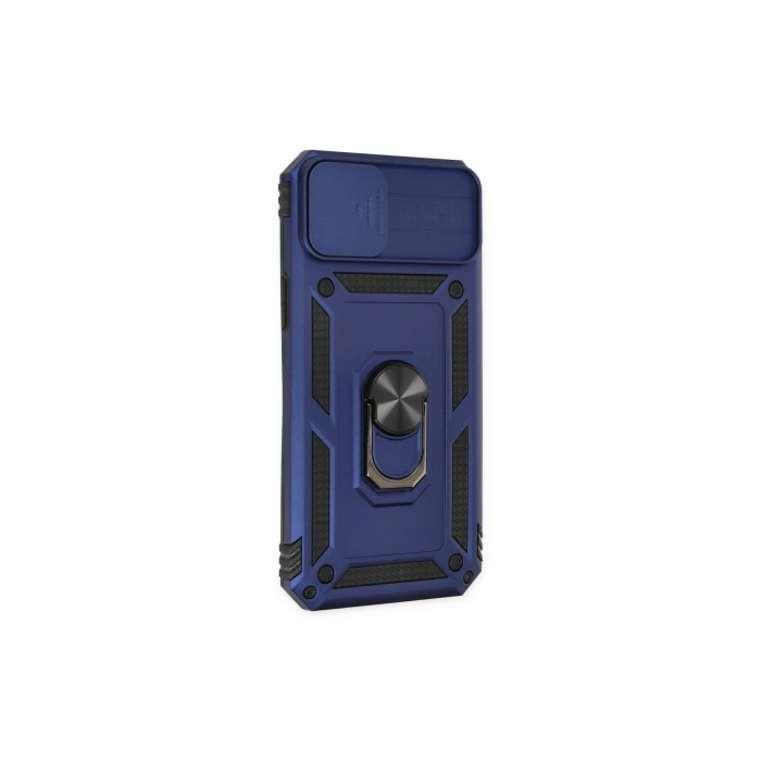 İphone 14 Plus Kılıf Pars Lens Yüzüklü Silikon - Lacivert