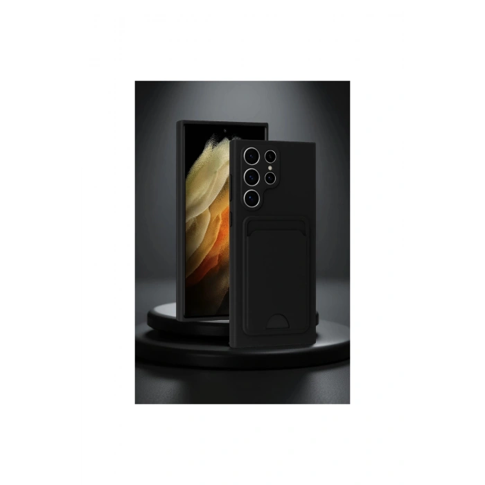 Samsung Galaxy S24 Ultra Kılıf Kelvin Kartvizitli Silikon - Siyah