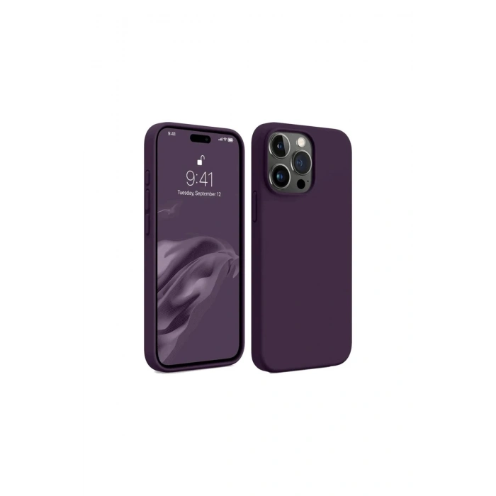 İphone 15 Pro Max Kılıf First Silikon - Mürdüm