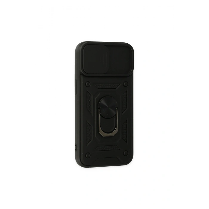 İphone 14 Kılıf Pars Lens Yüzüklü Silikon - Siyah