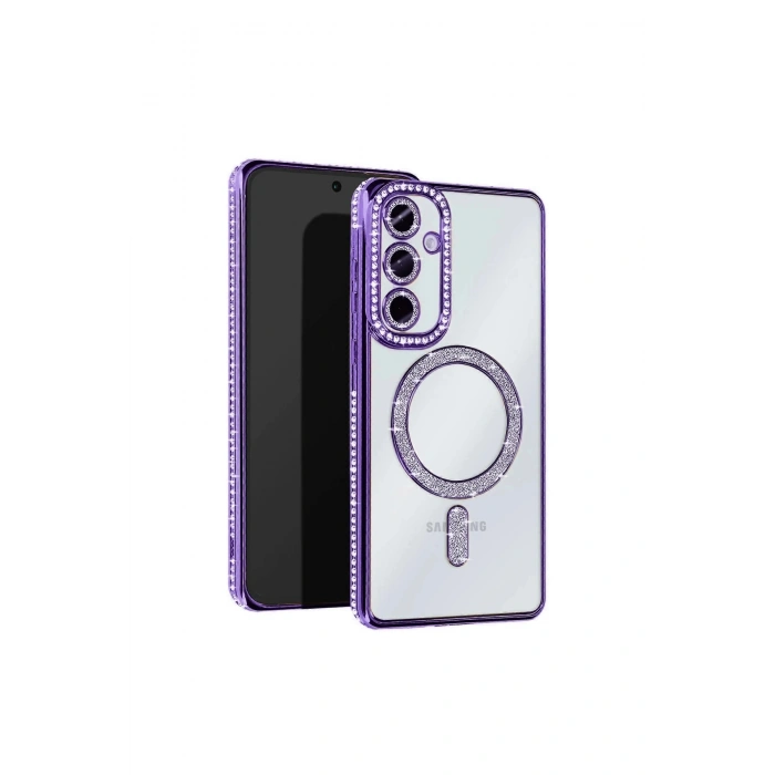 Samsung Galaxy A26 Joke Simli Magneticsafe Kılıf - Derin Mor