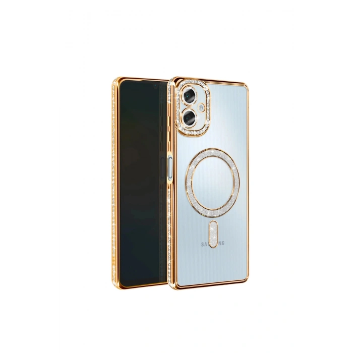 Samsung Galaxy A06 Joke Simli Magneticsafe Kılıf - Gold