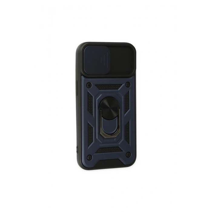 İphone 14 Kılıf Pars Lens Yüzüklü Silikon - Lacivert