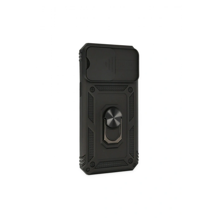 İphone 14 Pro Kılıf Pars Lens Yüzüklü Silikon - Siyah